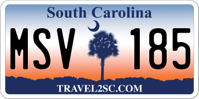 SC license plate MSV185