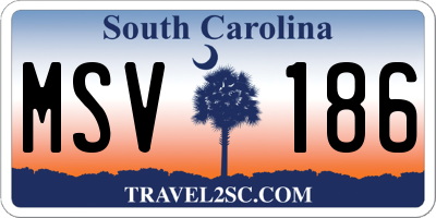SC license plate MSV186