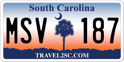 SC license plate MSV187