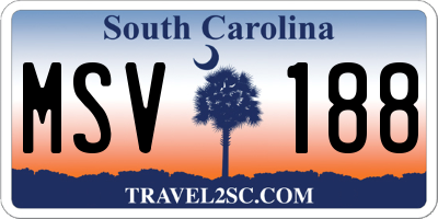 SC license plate MSV188