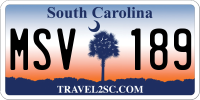 SC license plate MSV189