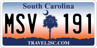 SC license plate MSV191