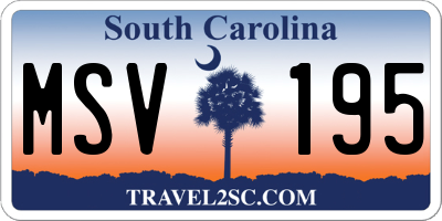 SC license plate MSV195