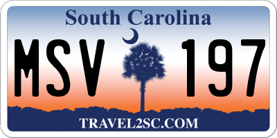SC license plate MSV197