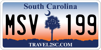 SC license plate MSV199