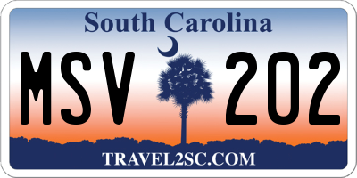SC license plate MSV202