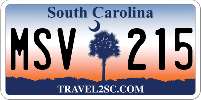 SC license plate MSV215