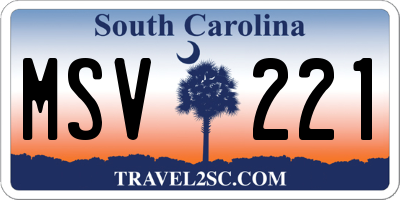 SC license plate MSV221