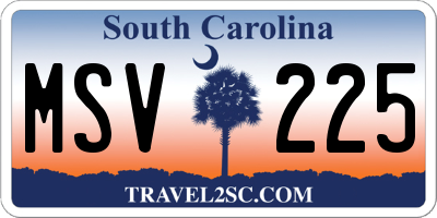 SC license plate MSV225