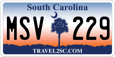 SC license plate MSV229