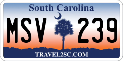 SC license plate MSV239
