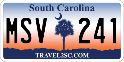 SC license plate MSV241