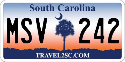 SC license plate MSV242