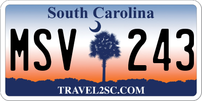SC license plate MSV243
