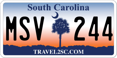 SC license plate MSV244