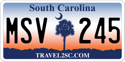 SC license plate MSV245