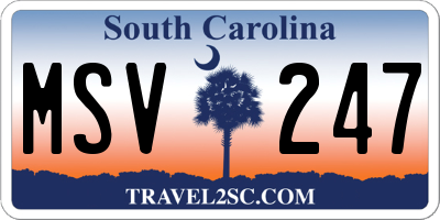 SC license plate MSV247