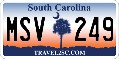 SC license plate MSV249