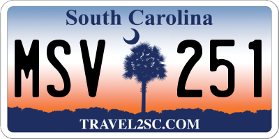 SC license plate MSV251