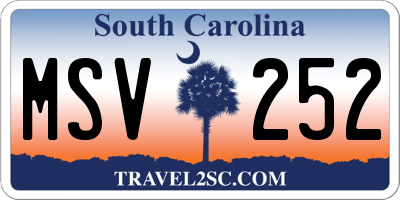 SC license plate MSV252