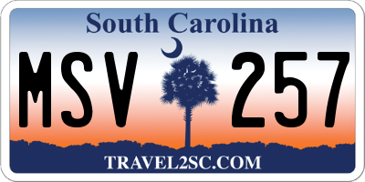 SC license plate MSV257