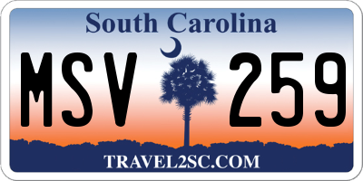 SC license plate MSV259