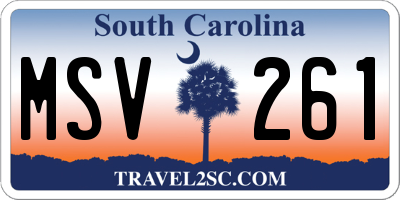 SC license plate MSV261