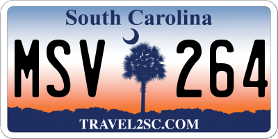 SC license plate MSV264