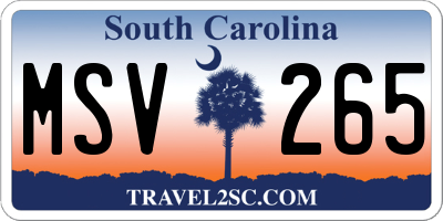 SC license plate MSV265