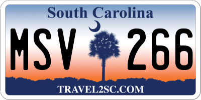 SC license plate MSV266