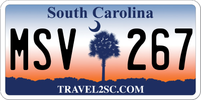 SC license plate MSV267