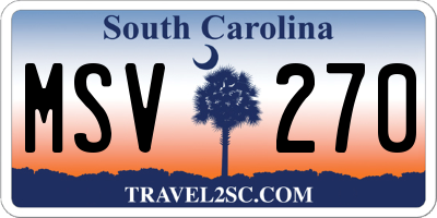SC license plate MSV270