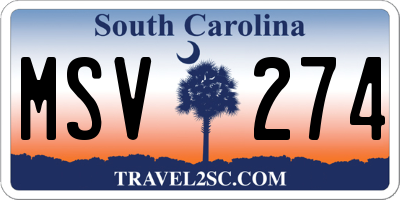 SC license plate MSV274