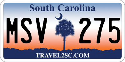 SC license plate MSV275
