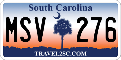 SC license plate MSV276