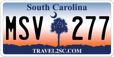 SC license plate MSV277