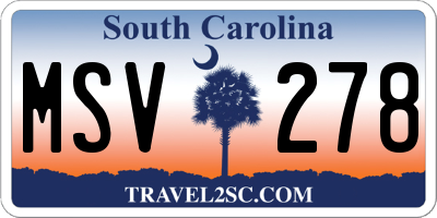 SC license plate MSV278