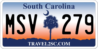 SC license plate MSV279