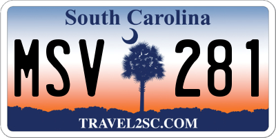 SC license plate MSV281