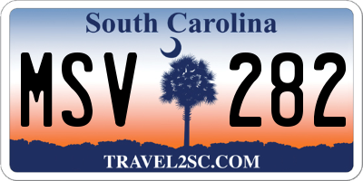 SC license plate MSV282