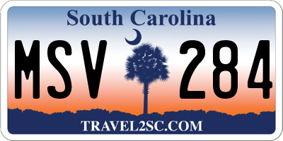 SC license plate MSV284
