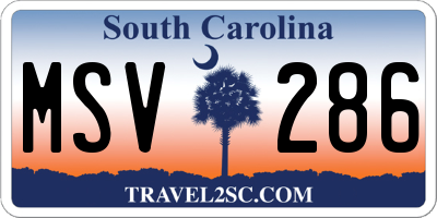 SC license plate MSV286
