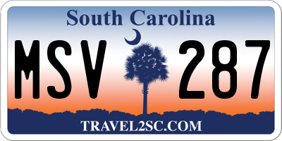 SC license plate MSV287