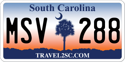 SC license plate MSV288