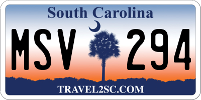 SC license plate MSV294