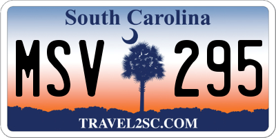 SC license plate MSV295