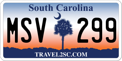 SC license plate MSV299