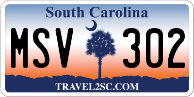 SC license plate MSV302