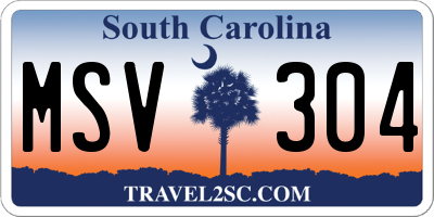 SC license plate MSV304