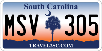 SC license plate MSV305